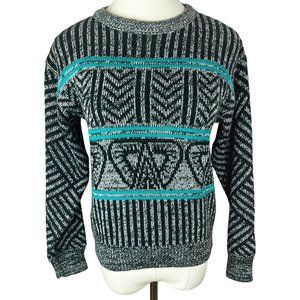 Vintage 90's Crew Neck Abstract Geo Sweater